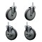 Service Caster 6 Inch Thermoplastic  Rubber Wheel Swivel 58 Inch Threaded Stem Caster Set 2 Brakes SCC SCC-TS20S614-TPRB-58212-2-TLB-2 - alternate 1